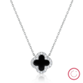wholesale Metal Material: 925 Silver Cross-border Hot Sale Women's Necklace, Versatile and Light Luxury Choker with Four-leaf Clover Shell Pendant Chain for Foreign Trade Jewelry Wholesale-0-11