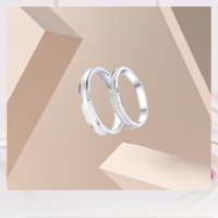 wholesale 18K white gold couple's rings sandblasted process fashion diamond ring niche design versatile band proposal wedding diamond-18K Rose Gold Women's Ring