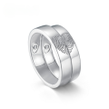 wholesale S925 sterling silver new fashion and unique fingerprint couple rings, creative and niche, wholesale for Qixi gifts-0-0
