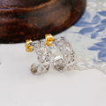 wholesale S925 silver two-tone hollow-out earrings, Dunli Jewelry Factory Wholesale 23 Summer New Small Minimalist Style-0-2
