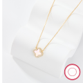 wholesale Metal Material: 925 Silver Cross-border Hot Sale Women's Necklace, Versatile and Light Luxury Choker with Four-leaf Clover Shell Pendant Chain for Foreign Trade Jewelry Wholesale-0-8