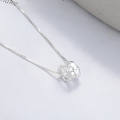 wholesale S925 Sterling Silver Minimalist Double Ring Splice Necklace Korean Style Light Luxury Women's Collarbone Chain-0-2