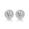 wholesale 925 Sterling Silver Earrings with Zirconia Round Stud Earrings, Ins Niche Light Luxury High-End Cross-Border Pure Silver Earrings-0-0