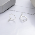 wholesale S925 silver geometric T-shaped ear clips, trendy and stylish, sweet and edgy, unique and exquisite design earrings-0-2