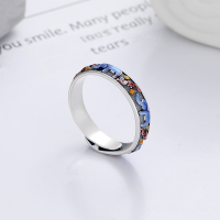 wholesale S925 sterling silver resin enamel auspicious elephant design ring, vintage ethnic style index finger ring-1051J/approx. 3.2g>Adjustable opening