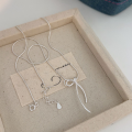 wholesale S925 Sterling Silver Minimalist Luxury Ribbon Bow Necklace for Women, Korean Style Elegant High-End Sense Collarbone Chain-0-3