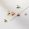 wholesale S925 metal minimalist geometric triangle V-shape stud earrings Korean style sweet elegant women's ear jewelry M01989-0-3