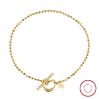 wholesale S925 Sterling Silver Design Heart OT Buckle Versatile Anklet Women's Beach Foot Jewelry Wholesale-14K gold, approx. weight: 3.91g>925 silver