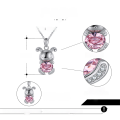 wholesale S925 Sterling Silver Rabbit Necklace with Austrian Crystals, Amazon Cross-Border Best Seller, Wholesale from Manufacturer-0-2