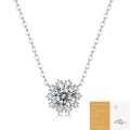 wholesale S925 silver pendant moissanite ice crystal snowflake necklace sunflower pendant with chain Panyu factory direct wholesale-0-6