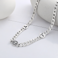 wholesale S925 Sterling Silver Hip-hop Cuban Link Chain with Openwork T Letter Pendant, Punk Style Unisex Necklace-0-3