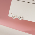 wholesale S925 Sterling Silver Fresh and Sweet Ins Style Niche Design Exquisite Hollow-out Heart Earrings G5636-0-4