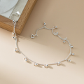 wholesale 990 Sterling Silver Fresh and Sweet Ins Style Niche Design Exquisite Beaded Fringe Bracelet Anklet S7720-0-2