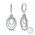 wholesale S925 sterling silver gold-plated ultra-sparkling zirconia drop earrings, manufacturer wholesale-0-10