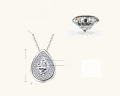wholesale 925 Sterling Silver European and American Luxury Full Moissanite Necklace, Light Luxury High-End Sense Teardrop Pendant D Color Clavicle Chain Wholesale-0-10