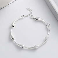 wholesale S925 Sterling Silver Korean-style Geometric Waterdrop Creative Design Link Clasp Trendy Minimalist Versatile Bracelet-YS214M/approx. 12.3g 925 silver