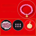 wholesale Metal material selected pink and white cat's eye stone scattered beads DIY jewelry accessories handmade braided beaded string beads Zhou Fu character same style-0-3