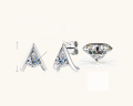 wholesale S925 Sterling Silver Minimalist and Exquisite Small V-Shape Moissanite Stud Earrings for Women, Luxurious and Advanced Sense, Niche and Versatile Silver Ear Jewelry-0-6