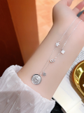 wholesale 999 Pure Silver Butterfly Tassel Four-Leaf Clover Necklace for Women, Small Batch Design, High-End Feel, Light Luxury Collarbone Chain, Gift for Girlfriend-0-11