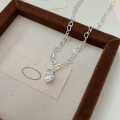 wholesale S925 Sterling Silver Korean Version Love Heart Pendant Necklace for Women, Small and Chic, Minimalist and Stylish Collarbone Chain-0-4