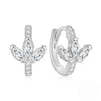 wholesale S925 Sterling Silver Marquise Zircon Ear Cuff, A Trendy And Creativeins-Platinum 925 silver