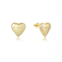 wholesale 925 Sterling Silver New Heart-shaped Colorful Zircon Enamel Drop Earrings,-Gold#5 925 silver