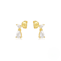 wholesale S925 Sterling Silver Multi-layer Marquise Teardrop Earrings-Gold#1 925 Silver