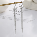 wholesale S925 silver cloisonné Chinese orchid butterfly long tassel earrings, vintage and artistic Chinese-style earrings-0-1
