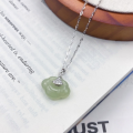 wholesale S925 Sterling Silver Chuangke Hetian Jade Ruyi Peace Lock Necklace for Women, Fashionable Chinese Style Design High-End Collarbone Chain-0-1