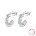 wholesale 925 Sterling Silver Twisted Twist Open Hoop Earrings, European and American Minimalist Fashion Personality-0-5
