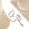 wholesale S925 Sterling Silver Inborn Wings Couple Rings, Ins Small and Unique Design Adjustable Fashion Rings for Men and Women-0-0