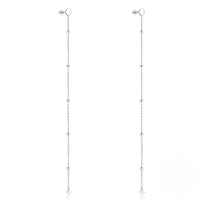 wholesale S925 Sterling Silver Light Luxury Fringe Tassel Earrings With Opal Inlay And Crystal Accents-Platinum 925 silver