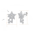 wholesale S925 silver plated with 18k gold, fashionable little chic style comet earrings fully set with moissanite five-pointed star, for women's daily wear-0-5