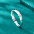 wholesale 999 Pure Silver Vintage Ethnic Style Wide Opening Solid Bracelet for Mothers with Engraved Leaves-0-0