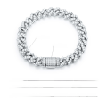 wholesale 925 Silver Hip Hop Cuban Unisex Bracelet with 8MM Moissanite Hot-selling Silver Bracelet for Cross-border E-commerce Live Streaming-0-1