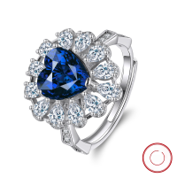 wholesale S925 Sterling Silver Cloud-Pull Jewelry Ring, Light Luxury Extra Sparkling Zircon Rings, Oval Zircon Wedding Ring-Platinum, detachable, approximately 2.91g Adjustable