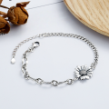 wholesale 925 Sterling Silver Daisy Bracelet for Women Trendy Ins Hip-Hop Punk Niche Sunflower Retro Internet-Famous Fashion Jewelry-0-0