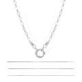 wholesale S925 Sterling Silver Retro and Unique Design Pendant Circular Collarbone Necklace, Simple and Stylish Lock Necklace Gift for Women-0-2