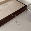 wholesale S925 Sterling Silver Oval Snake Bone Chain Necklace for Women, Korean Spring and Summer New Arrival, Small and Exquisite Design, Versatile and Minimalist Collarbone Chain-0-3