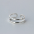 wholesale S925 Silver Ring for Women, Korean Style Fashion Double-Layer Line Ring, Personality Smooth Surface Minimalist Tail Ring J0264-1-0-1