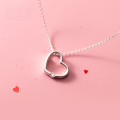 wholesale S925 silver sweet Japanese-style delicate diamond-inlaid small heart-shaped necklace for women D5421-0-0