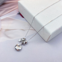 wholesale S925 Sterling Silver Maker's Little Lucky Fu Necklace, Fashionable Neo-Chinese Style, Premium Minimalist Niche Versatile Collarbone Chain Silver Jewelry-925 Silver Little Fat Fortune Necklace 925 Silver