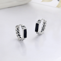wholesale S925 silver retro distressed fashion chain drip glue trendy street-style creative design earrings ear cuffs-YFR341/approx. 2.9g>925 silver