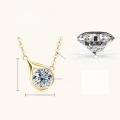 wholesale S925 Sterling Silver Cross-Border Live Streaming Ins Style Large Water Drop Moissanite Necklace, Petite and Chic Fashion Pendant Collarbone Chain-0-5