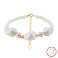 wholesale S925 Sterling Silver Irregular Imitation Pearl Beaded Bracelet Jewelry Wholesale-0-0