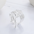 wholesale S925 Silver Fashion European and American Cross-Border Bow Multi-Line Ins Minimalist Style Versatile Adjustable Ring-0-1