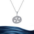 wholesale Silver metal cross-border wholesale Amazon zodiac Cancer moissanite pendant high-end necklace jewelry-0-0