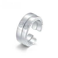 wholesale S925 Sterling Silver New Fashion Minimalist Couple Rings for Lifetime, Valentine's Day Gift-Men's Adjustable opening
