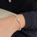 wholesale S925 Sterling Silver Small Cat Eating Fish Bracelet, Niche Commuting Minimalist Versatile Hand String Jewelry for Women, Xiaohongshu Same Style-0-3