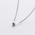 wholesale S925 Sterling Silver Women's Japanese and Korean Style Beaded Ball Short Necklace Trendy Small Silver Ball Collarbone Chain D3936-0-1
